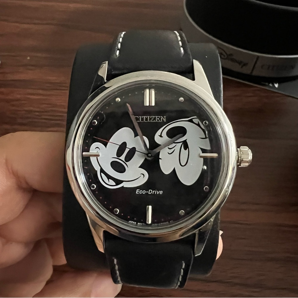 Citizen Silver and Black Mickey Mouse Watch